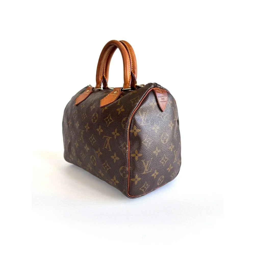 Vintage Louis Vuitton Monogram Speedy 25 Brown Canvas Top Handle Bag M41528